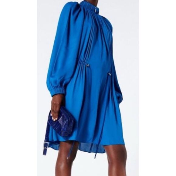 NWOT TIBI Runway Gathered Drawstring Zip-front Short Dress In Sky, $650 XS - Picture 1 of 10